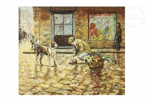 Spanish School (20th century) ‘Way to the Market’, 1973