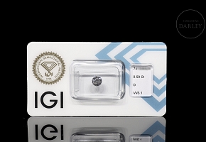 Diamante natural talla brillante, 0.59 ct, certificado IGI