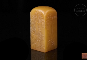 Shoushan seal ‘Scene under the tree’, Qing dynasty