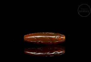 Red agate bead ‘Ox’, Han dynasty