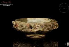 Yellow jade ritual vessel ‘Cardinal Beasts’, Western Han Dynasty