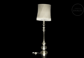 Silver-plated metal floor lamp, 20th century