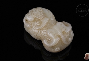 White jade seal “Chilong Dragon,” Qing dynasty
