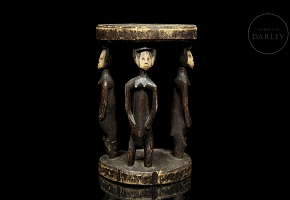 Taburete ceremonial, cultura Hemba, R.D. del Congo, s.XX
