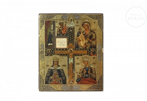 东正教圣像《四联画》，19世纪
