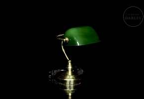 Lámpara de sobremesa estilo Emeralite, s.XX