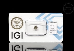 Diamante natural talla brillante, 0.60 ct, certificado IGI