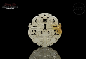 Jade pendant ‘Two Immortal Ladies’, Han dynasty