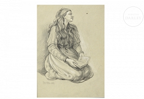 Yturralde (20th century) “Lady with book”, 1968