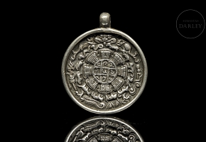 Antiguo colgante de plata, Tíbet