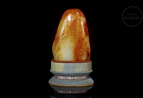 Carved jade stone “Poem and scene,” Qing dynasty