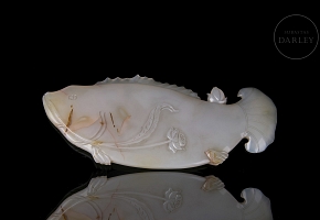 Agate figure ‘Fish of abundance’, Qing dynasty
