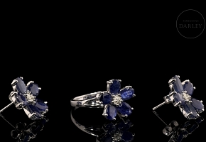 Conjunto en oro blanco de 18k 