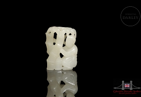 Jade figurine ‘Boy with bamboo’, Qing dynasty