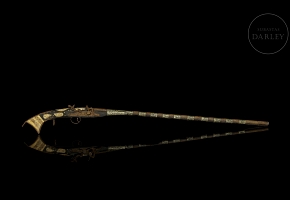 Fusil decorativo de chispa tipo Moukahla, s.XX