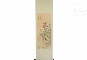 Chinese painting ‘Chrysanthemums and Rocks’, signed Yun Shouping