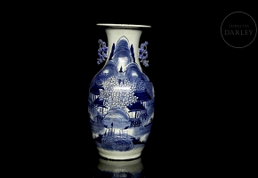 Porcelain vase “Temple on the Mountain”, Qing dynasty