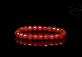 Pulsera de cuentas de ágata Nanhong, dinastía Liao