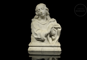 Busto de mármol tallado 