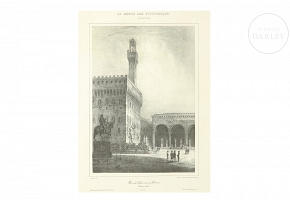 Louis Jules Arnout (1814-1868) ‘Place du Palais vieux à Florence’