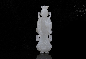 Figura de jade blanco de Hetian