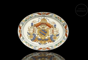 Bandeja heráldica de Ataíde para exportación, s.XIX-XX