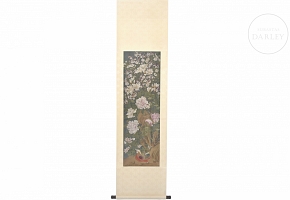 Chinese painting “Flowers and golden pheasant,” signed Jiang Tingxi