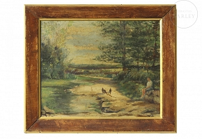 20th century French school ‘Young Man in the River’, 1924