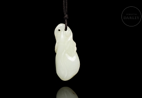 White jade pendant, “Aubergine,” 20th century