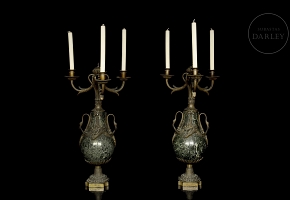 Pareja de candelabros estilo Luis XVI, s.XIX