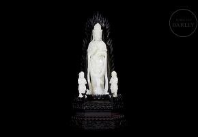 Figura de jade blanco de Hetian 