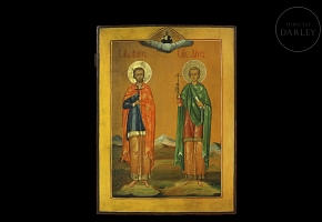 Orthodox icon “Holy Martyrs Florus and Laurus of Illyria,” 20th century