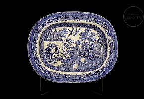 柳树纹托盘，F. Primavesi & Sons，威尔士卡迪夫。19世纪。