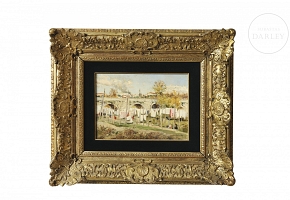 何塞·卢皮亚涅斯·伊·卡拉斯科 Jose Lupiañez y Carrasco（1864-1933）《塞哥维亚桥上的洗衣妇》