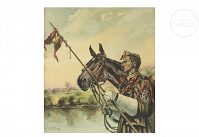 卡洛斯·阿利亚加（Carlos Aliaga，20 世纪）《西班牙军团枪骑兵中队》，1957 年