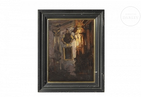 Felipe Santamans (1951) “Church in twilight”