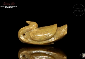Yellow jade ‘Swan’ figure, Shang dynasty