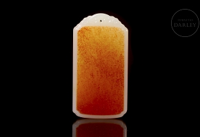 Hetian white jade plaque, Qing dynasty