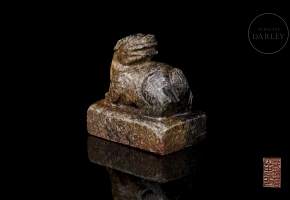 Carved jade seal ‘Mythical Animal’, Ming dynasty