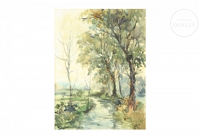 José Estellés Herrero (1925/29-2005) ‘Trees by the river’
