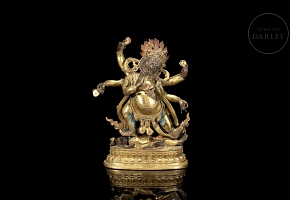 Gilded bronze figure of Mahakala, Qing dynasty