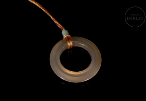 Carved agate pendant, 20th century