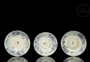 Three glazed ceramic plates, Ming dynasty