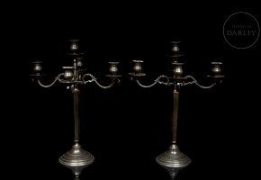 Pareja de candelabros de cinco luces, s.XX
