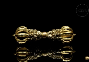 Dorje de bronce dorado, dinastía Qing