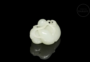 Jade figure ‘Birds with Branch’, Qing dynasty