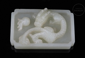 Recipiente de jade blanco de Hotian