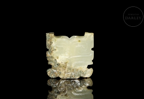 Jade craved pendant, ‘Taotie’ style, Han dynasty