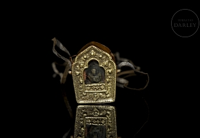 Buda de bronce con hornacina, Tíbet, s.XIX-XX