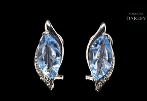 Pendientes en oro blanco de 18k 